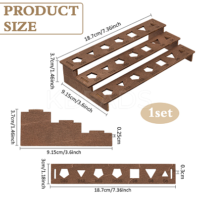 1 Set 3-Tier Wooden Dice Organizer Display Riser Racks ODIS-BC0001-15-1