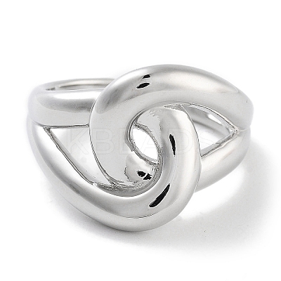 Rack Plating Knot Brass Open Cuff Rings RJEW-Z059-18P-1