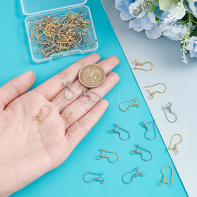 80Pcs 4 Style 316 Stainless Steel Earring Hooks STAS-UN0038-26-1