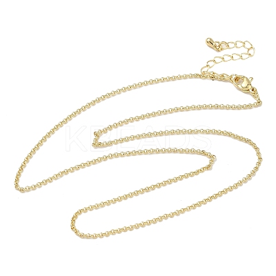 1.5MM Brass Rolo Chain Necklaces NJEW-P339-06G-1