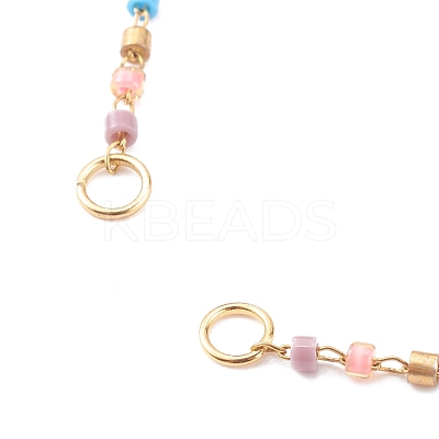 Glass Seed Beaded Link Bracelet Making AJEW-JB00921-05-1