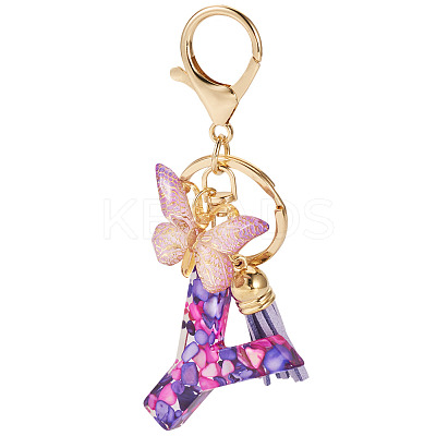 Resin Butterfly Pendant Keychains KEYC-TAC0034-03Y-1