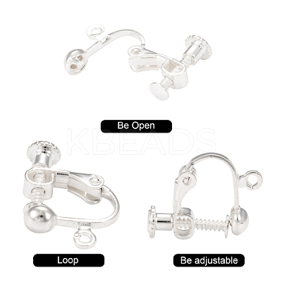 Brass Screw On Clip-on Earring Findings X-KK-L164-01S-1