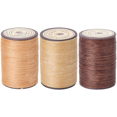 3 Roll 3 Colors Flat Waxed Polyester Thread String YC-CL0001-01A-1