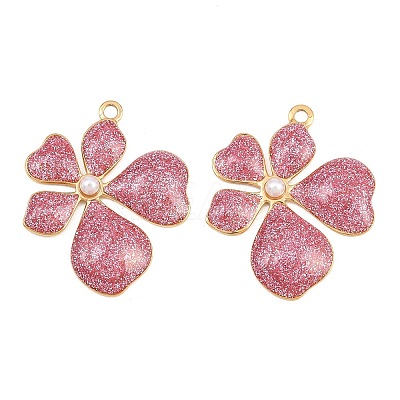 304 Stainless Steel Enamel & Glitter Powder & ABS Plastic Pearl Pendants STAS-G398-23G-02-1