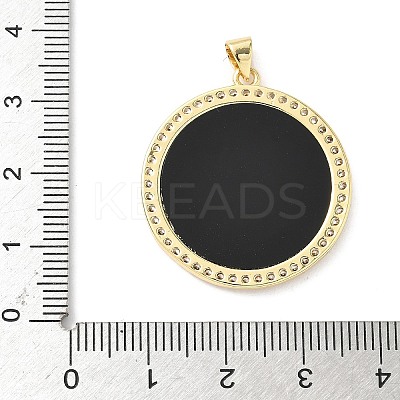 Brass Micro Pave Cubic Zirconia Resin Pendants KK-L239-047G-A-1