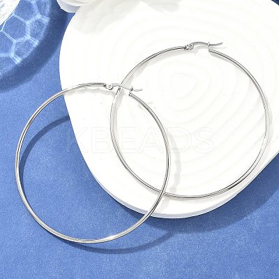 Tarnish Resistant 304 Stainless Steel Big Hoop Earrings EJEW-F105-01P-1
