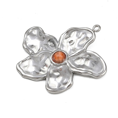 304 Stainless Steel Resin Pendants STAS-G363-08P-1