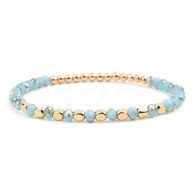 Handmade Geometric Black Onyx and Acrylic Bead Crystal Bracelet for Women ST5665775-1