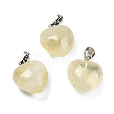 Natural Lemon Quartz Pendants G-J386-H18-P-1
