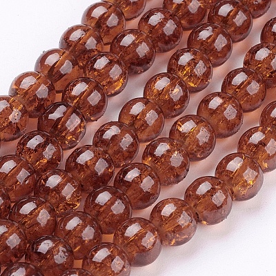 Spray Painted Crackle Glass Beads Strands LS-CCG-Q001-6mm-16-1