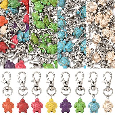 20Pcs Tortoise Synthetic Turquoise Pendant Decorations HJEW-YW00121-01-1