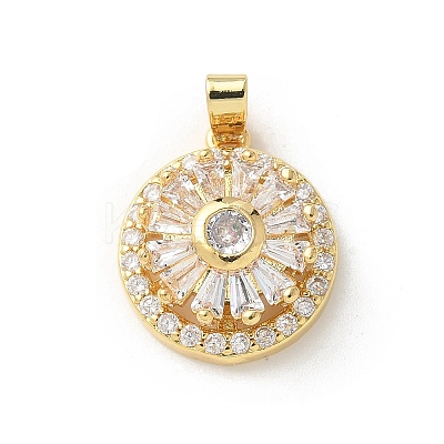 Brass Micro Pave Clear Cubic Zirconia Pendants LS-ZIRC-D276-01G-F-1