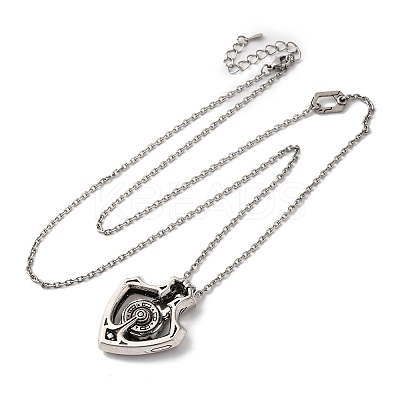 Brass Rotatable Gear Pendant Necklaces for Men NJEW-S451-01AS-1