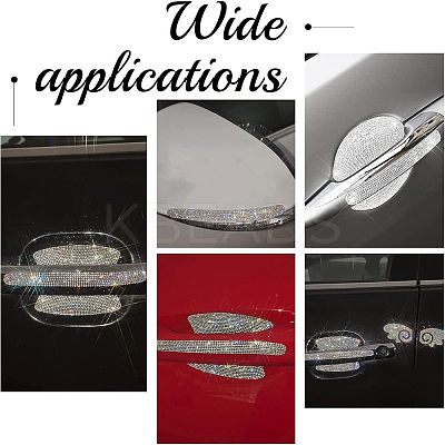 Car Door Handle Bling Rhinestones Stickers AJEW-WH0181-43-1