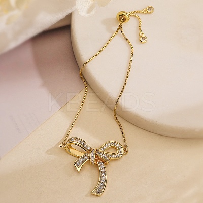 Brass Micro Pave Cubic Zirconia Silder Bracelets for Women LS-BJEW-C070-01C-G-1