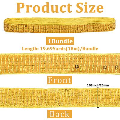 Polyester with PVC Paillette Lace Trim Ribbon OCOR-WH20050-015B-1