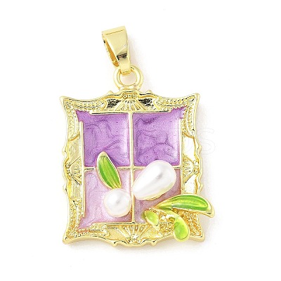 Brass Enamel Pendants KK-Z101-09G-B02-1