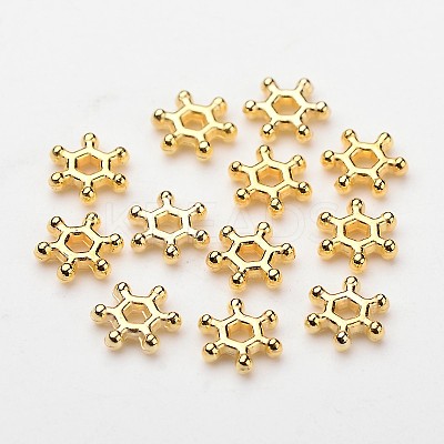 ABS Electroplated Snowflake Plastic Spacer Beads X-KY-I002-02A-1