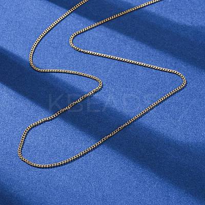 1.5MM 304 Stainless Steel Curb Chain Necklaces NJEW-T016-28G-1