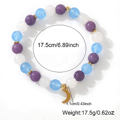 European Style Stainless Steel & Gemstone Stretch Bracelets SF6805-1