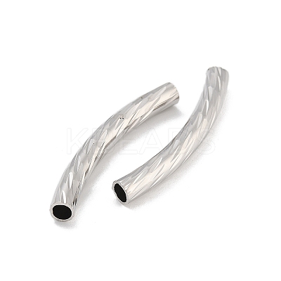 Brass Curved Tube Beads KK-B120-01F-P-1