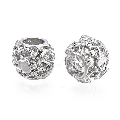 Rack Plating Alloy European Beads MPDL-N039-076-1