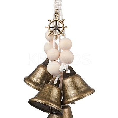 Iron Bell Pendant Decoration HJEW-JM02257-1