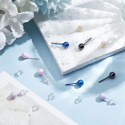 5 Pairs 5 Colors Hypoallergenic Bioceramics Zirconia Ceramic Stud Earrings for Sensitive Ears EJEW-BBC0001-42B-1