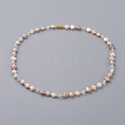 Cultured Freshwater Pearl Beaded Necklaces NJEW-JN02664-1