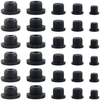 30Pcs 5 Styles Silicone Hole Plugs AJEW-GF0011-63F-1