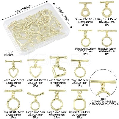 20Pcs 12 Styles Alloy Toggle Clasps FIND-FS0004-53G-1