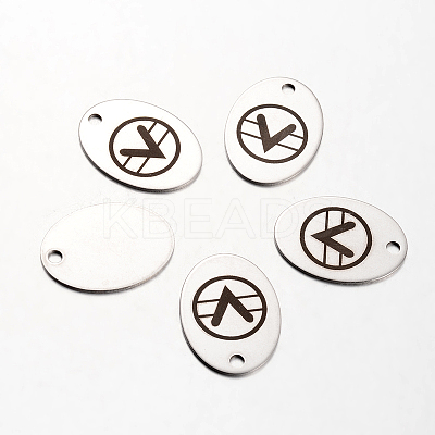 Non-Tarnish Spray Painted 201 Stainless Steel Pendants LS-STAS-I048-N03-1
