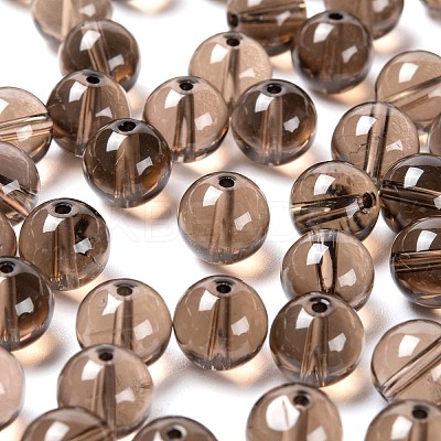 100Pcs 8mm Natural Smoky Quartz Round Beads DIY-LS0002-06-1