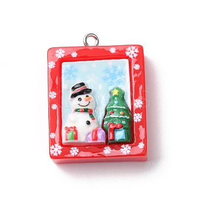 Christmas Opaque Resin Pendants LS-RESI-A049-05G-1