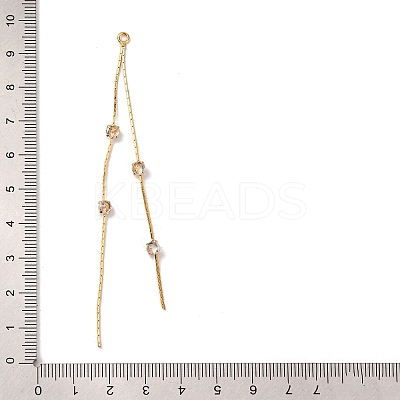 Brass Micro Pave Clear Cubic Zirconia Big Pendants KK-G510-03G-1