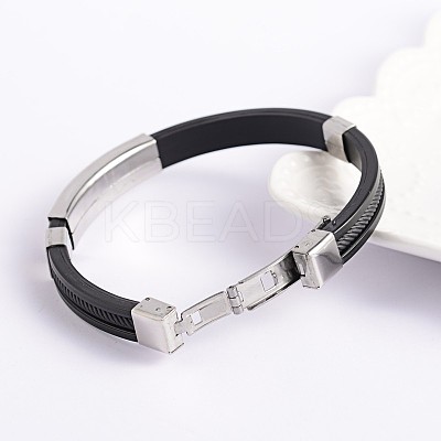 Trendy PU Leather Cord Bracelets BJEW-E260-14F-1