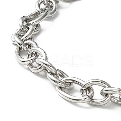 Non-Tarnish 304 Stainless Steel Figaro Chain Necklace with Toggle Clasp for Men Women STAS-P300-01P-1
