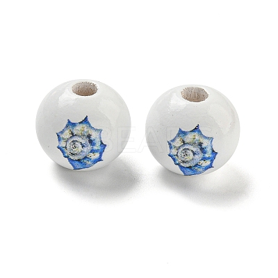 Natural Wood European Beads WOOD-S059-01I-1