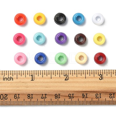 375Pcs 15 Colors Opaque Plastic Beads KY-FS0001-15-1
