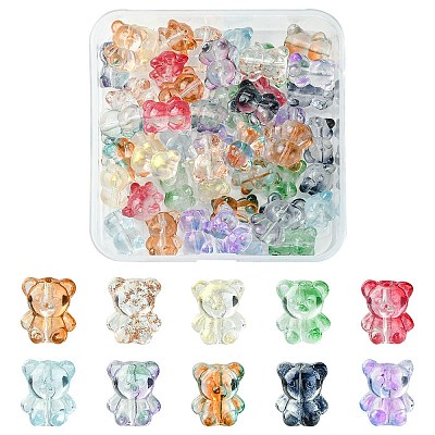 50Pcs 10 Colors Handmade Lampwork Beads LAMP-FS0001-10-1
