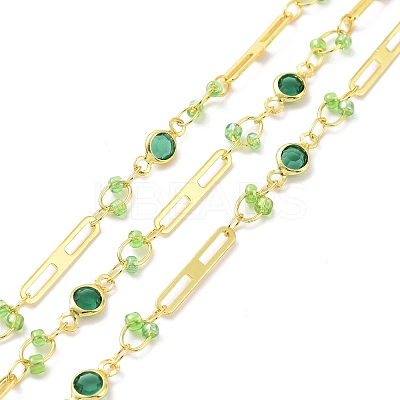 Real 18K Gold Plated Brass Oval & Flat Round Link Chains CHC-F844-10B-1