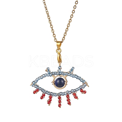 201 Stainless Steel Pendant Necklaces NJEW-MZ00034-1