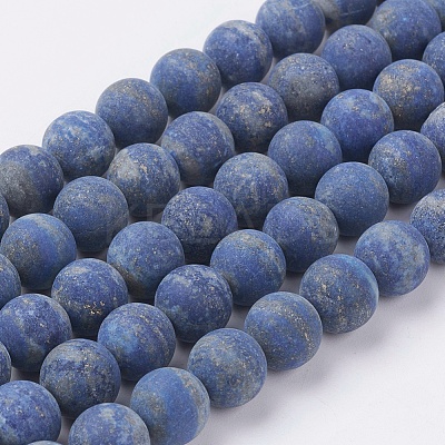 Natural Lapis Lazuli Beads Strands G-J376-52-10mm-1