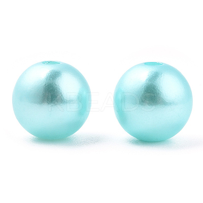 Spray Painted ABS Plastic Imitation Pearl Beads OACR-T015-05C-08-1