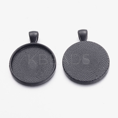 Electrophoresis Alloy Flat Round Pendant Cabochon Settings LS-X-PALLOY-Q304-16-NR-1