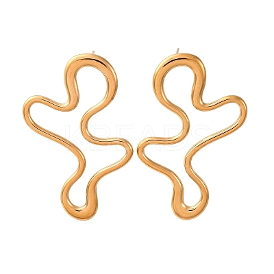 304 Stainless Steel Nuggets Stud Earrings for Women EJEW-A131-03G-1
