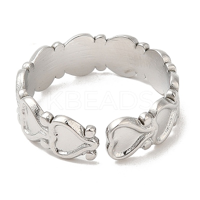Non-Tarnish 304 Stainless Steel Open Cuff Ring Findings RJEW-K245-85P-1