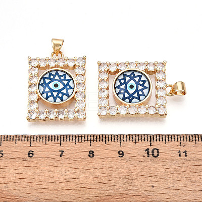 Brass Micro Pave Clear Cubic Zirconia Pendants for Women KK-T070-91A-08-1