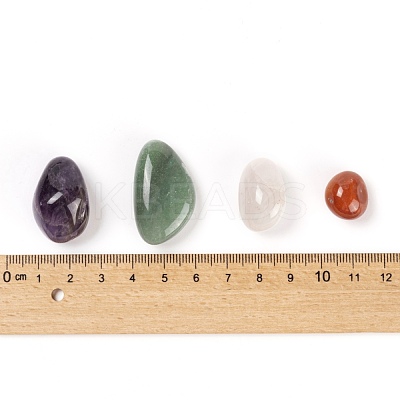 78Pcs 5 Style Natural Amethys & Rose Quartz & Green Aventurine & Botswana Agate & Dendritic Agate Beads G-LS0001-06-1